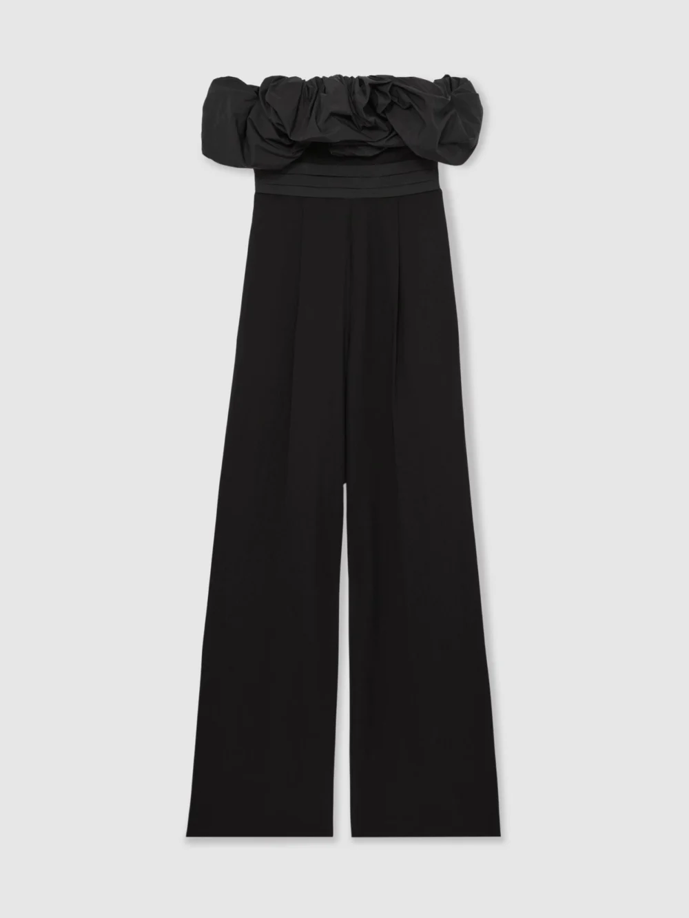 Reiss Black Sculptural Strapless Wide-leg Jumpsuit, view 5