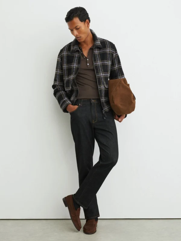 Reiss Black Selvedge Straight-leg Jeans