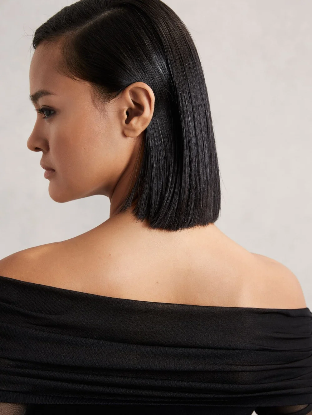 Reiss Black Sheer-sleeve Knit Midi Dress, view 4