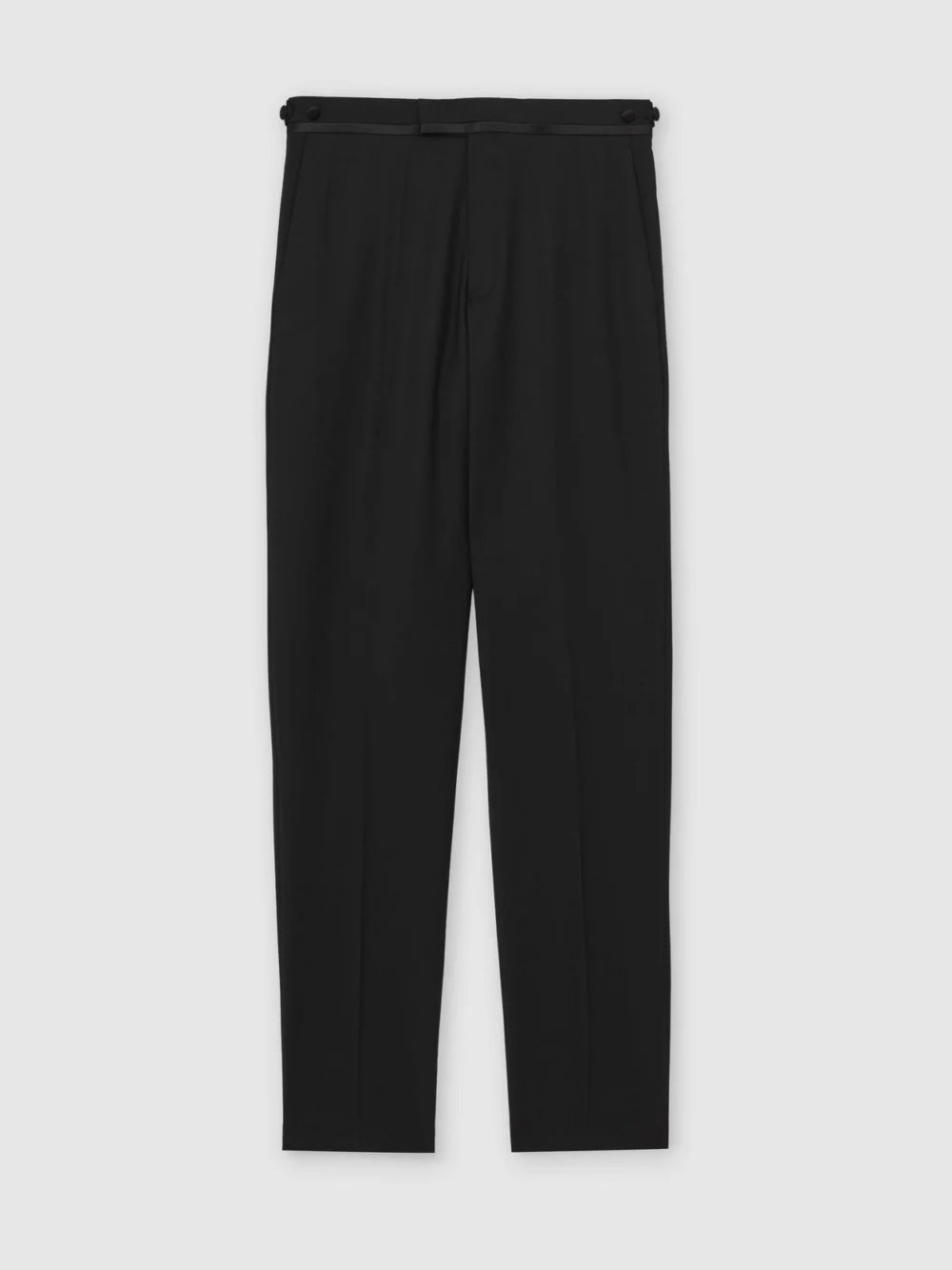 Reiss Black Side Stripe Classic Fit Wool-blend Tuxedo Trousers, view 6