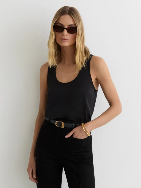 Reiss Black Silk-front Vest
