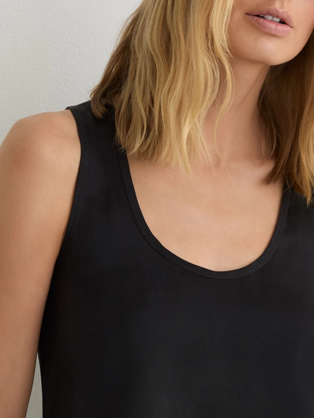 Reiss Black Silk-front Vest, view 3