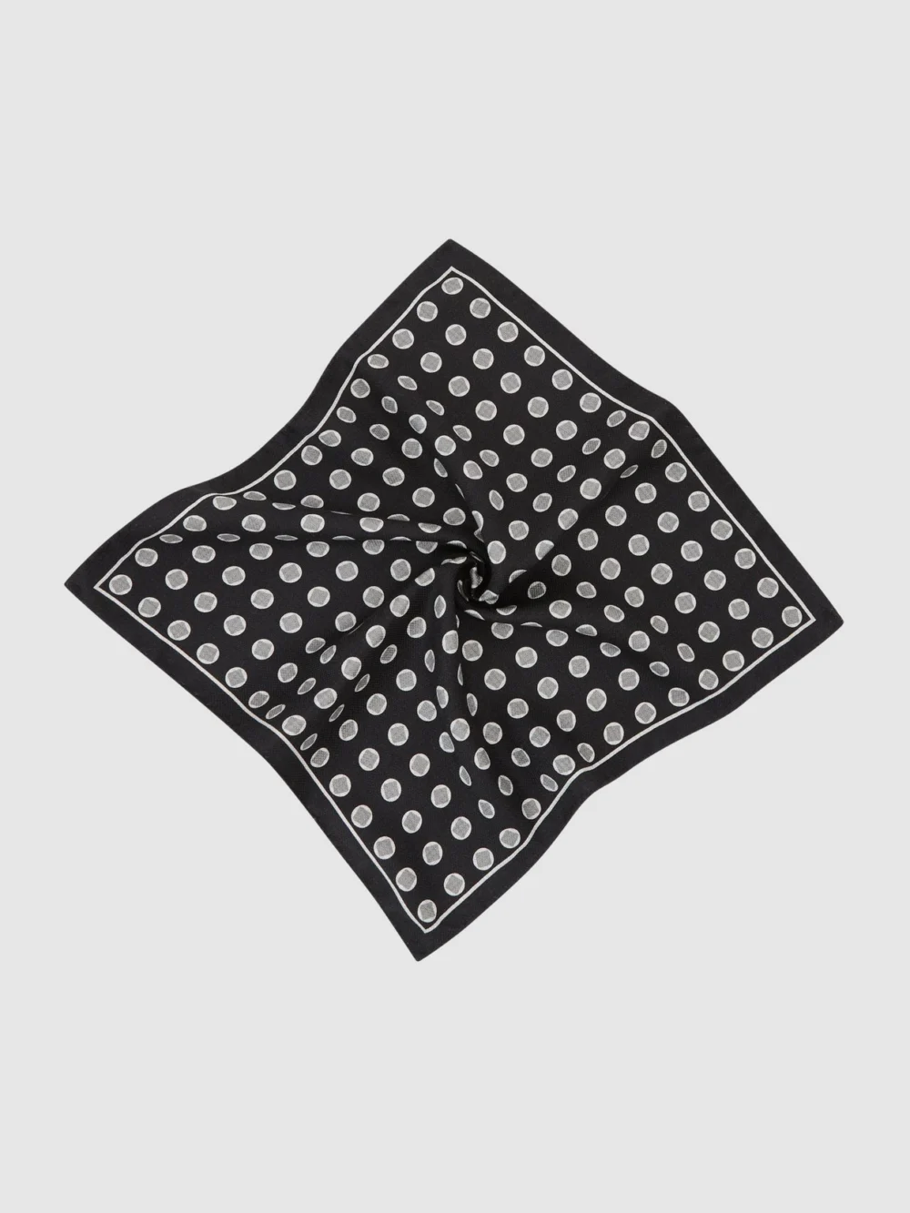 Reiss Black Silk Geometric Medallion-print Pocket Square,