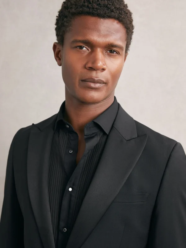 Reiss Black Slim Fit Cotton Dinner Shirt