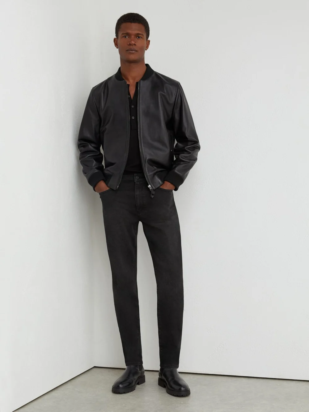 Reiss Black Slim-fit Jeans, view 3