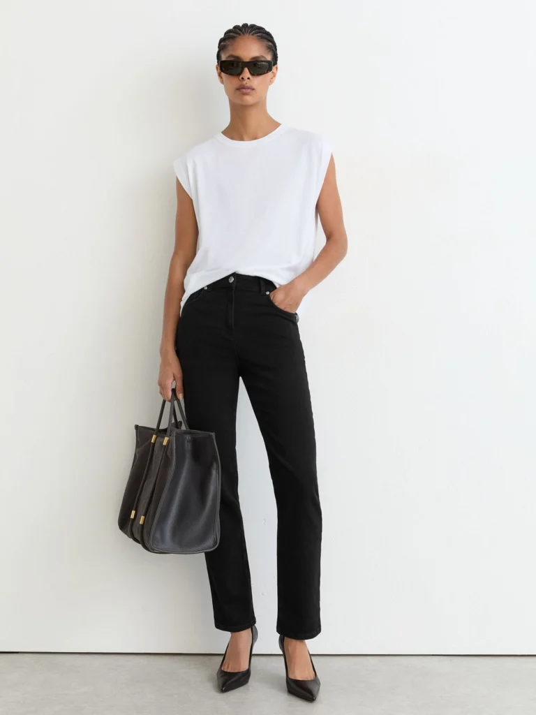 Reiss Black Slim-leg Mid-rise Jeans