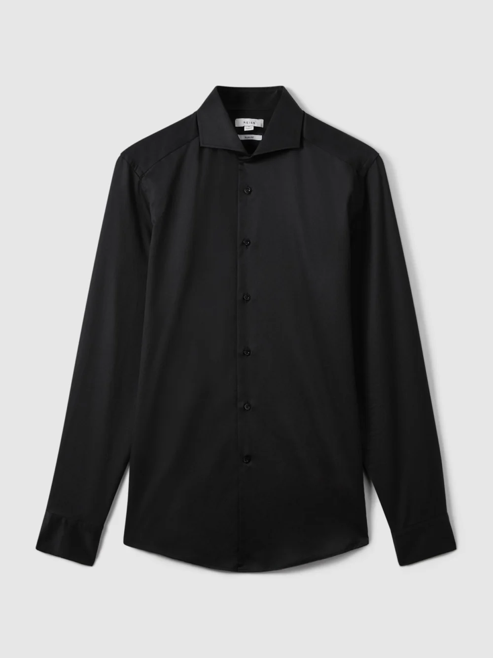 Reiss Black Storm Fit Cotton-twill Two-fold Shirt, view 2