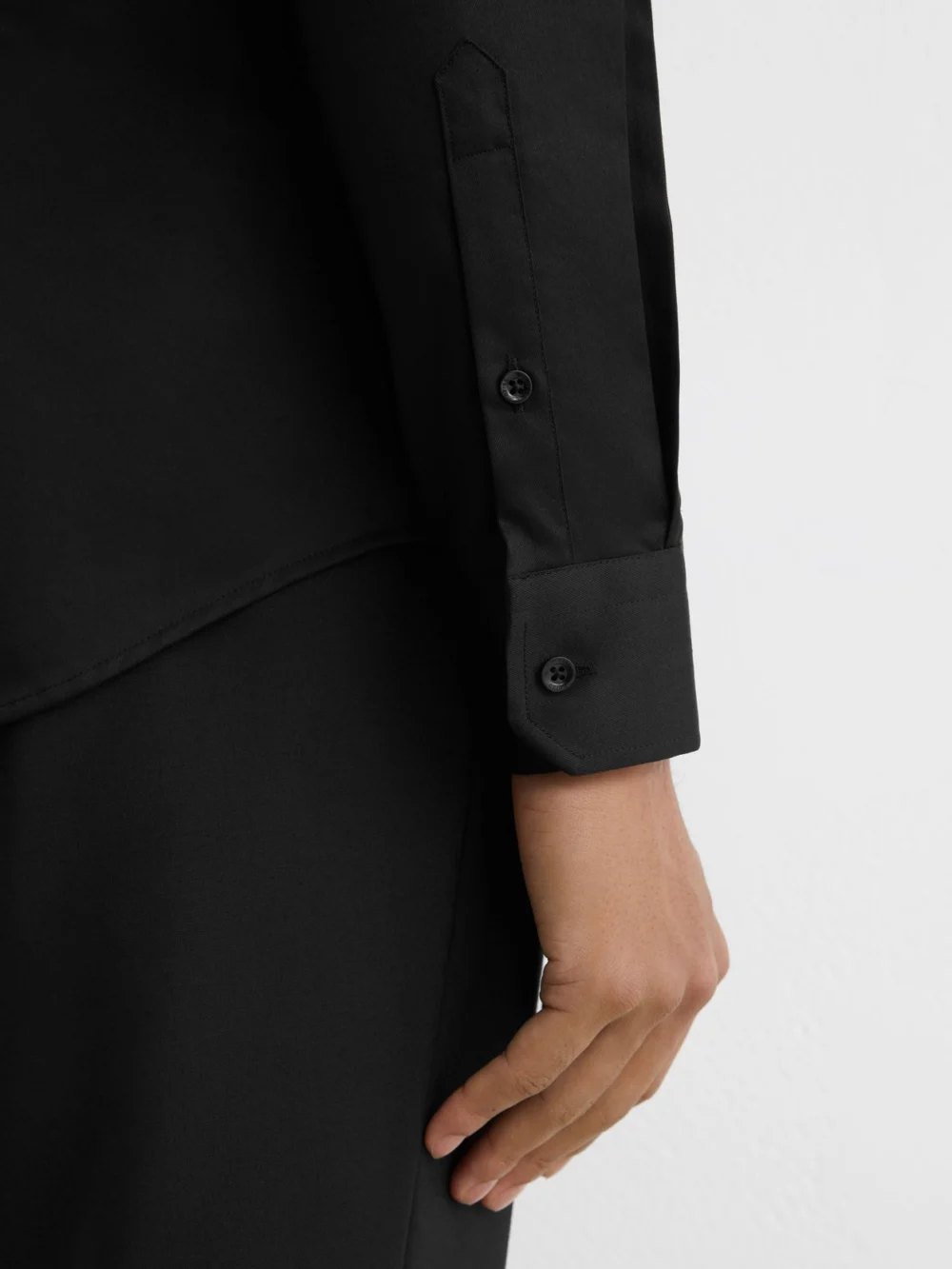 Reiss Black Storm Fit Cotton-twill Two-fold Shirt, view 4
