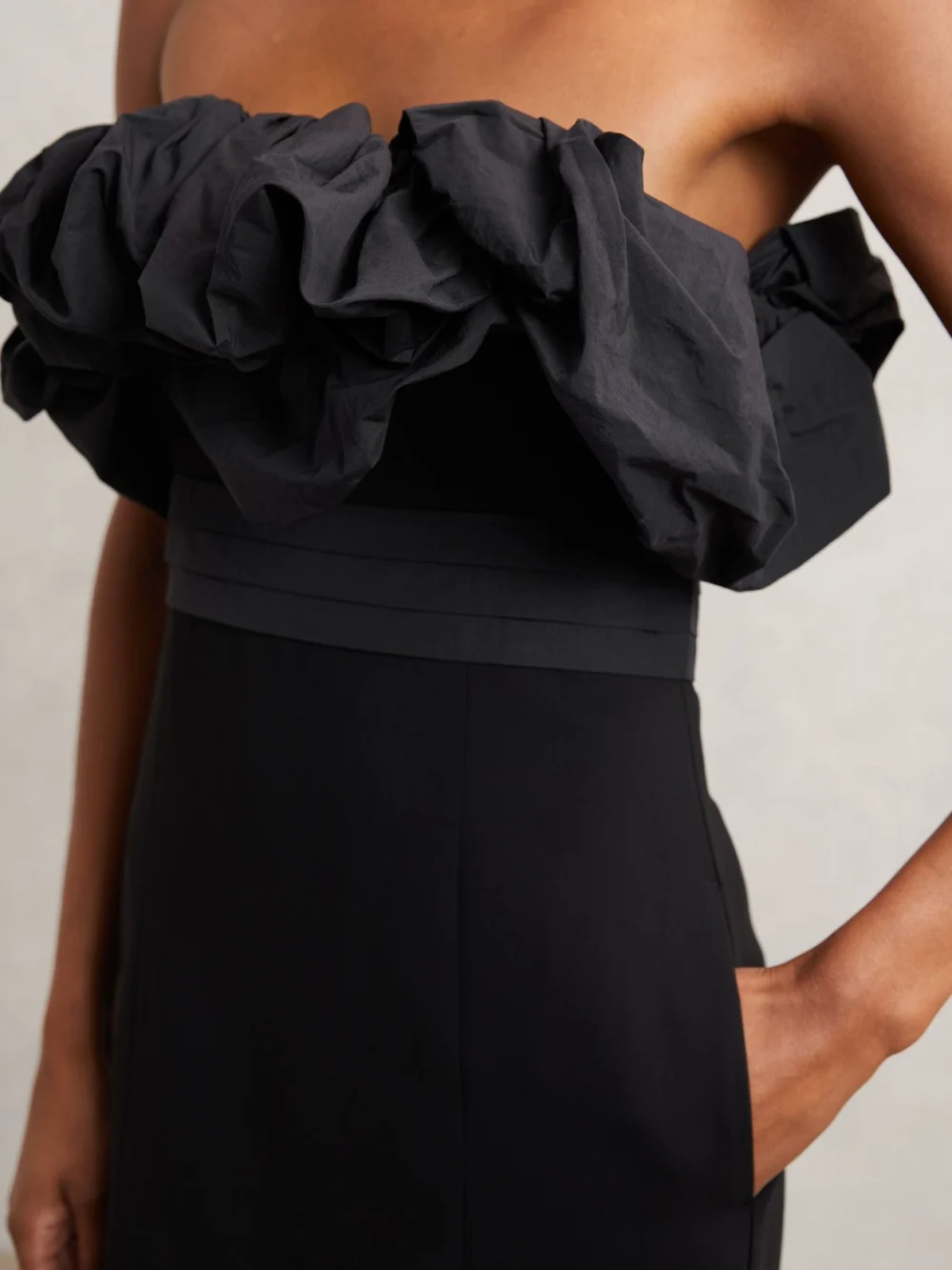 Reiss Black Strapless Mini Dress, view 3