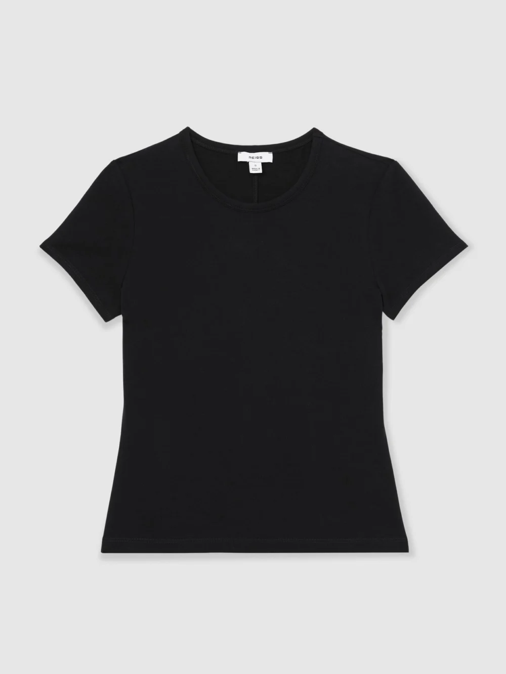 Reiss Black Stretch-cotton Crew-neck T-shirt, view 2