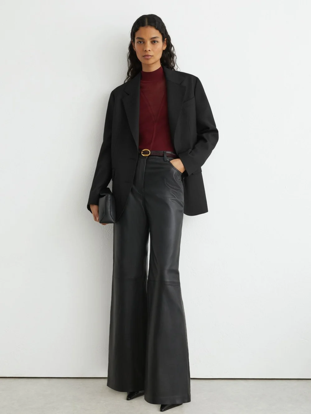 Reiss Black Stretch-twill Relaxed Single-breasted Blazer