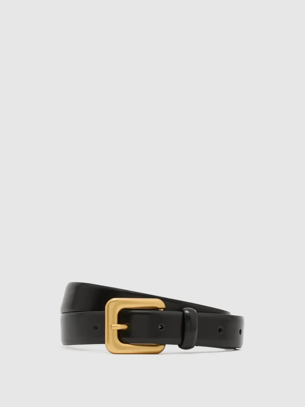 Reiss Black Suede Square-buckle Belt, view 2