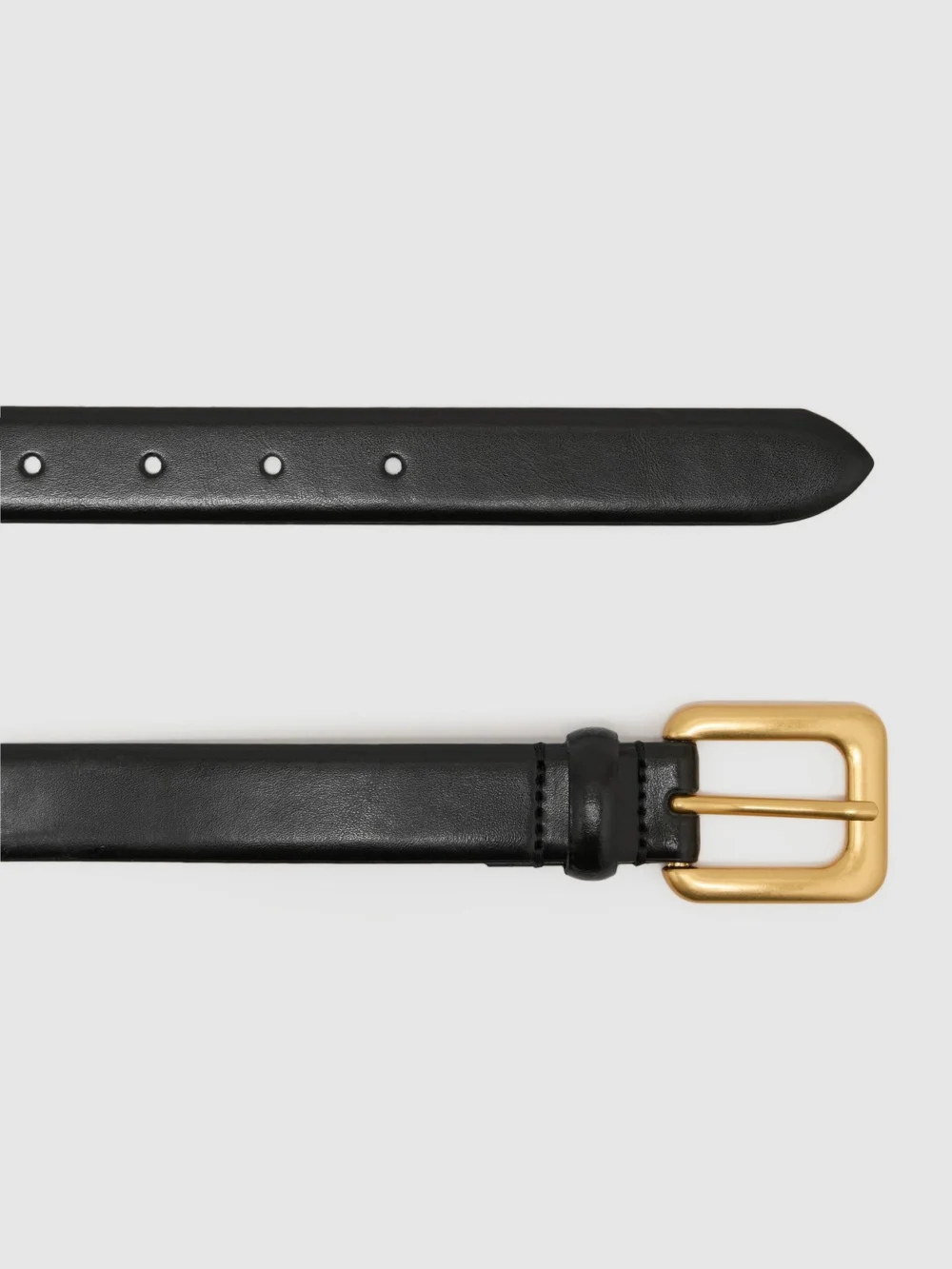 Reiss Black Suede Square-buckle Belt, view 3