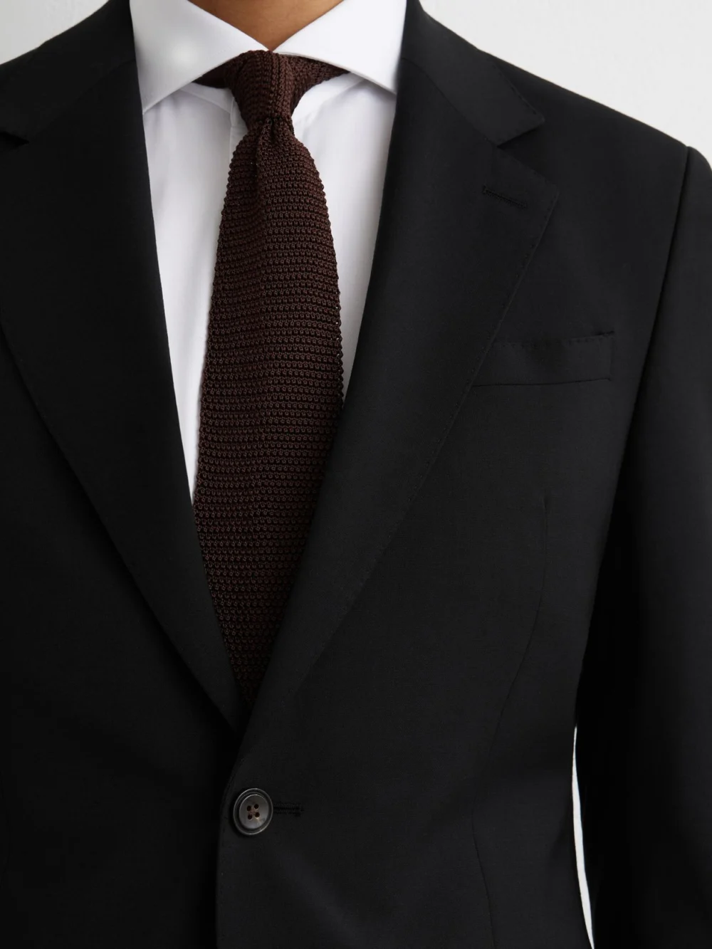Reiss Black Tailored Fit Wool-blend Single-breasted Suit Blazer, view 3