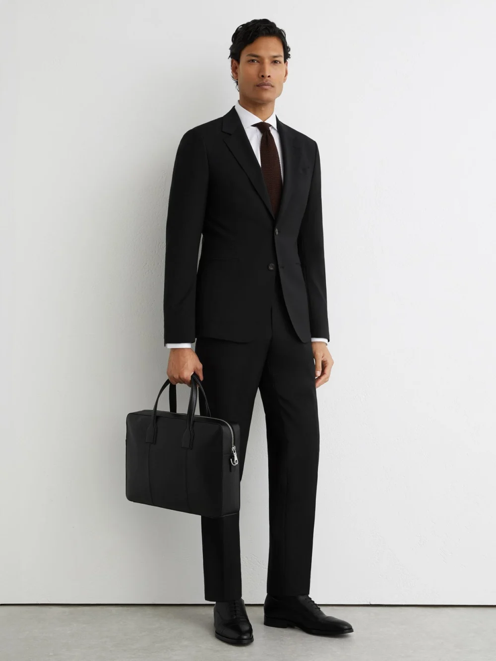 Reiss Black Tailored Fit Wool-blend Single-breasted Suit Blazer, view 4