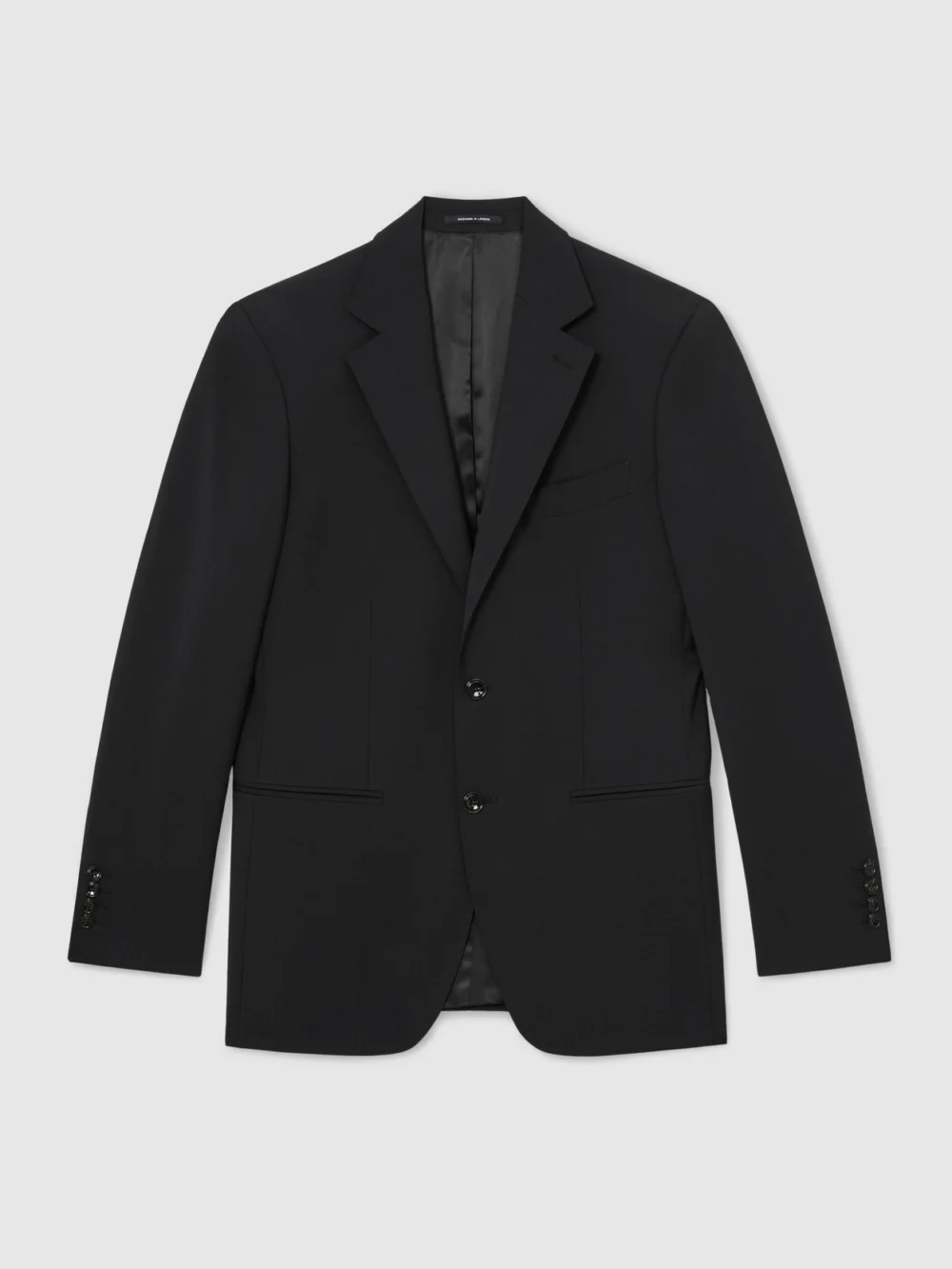 Reiss Black Tailored Fit Wool-blend Single-breasted Suit Blazer, view 6