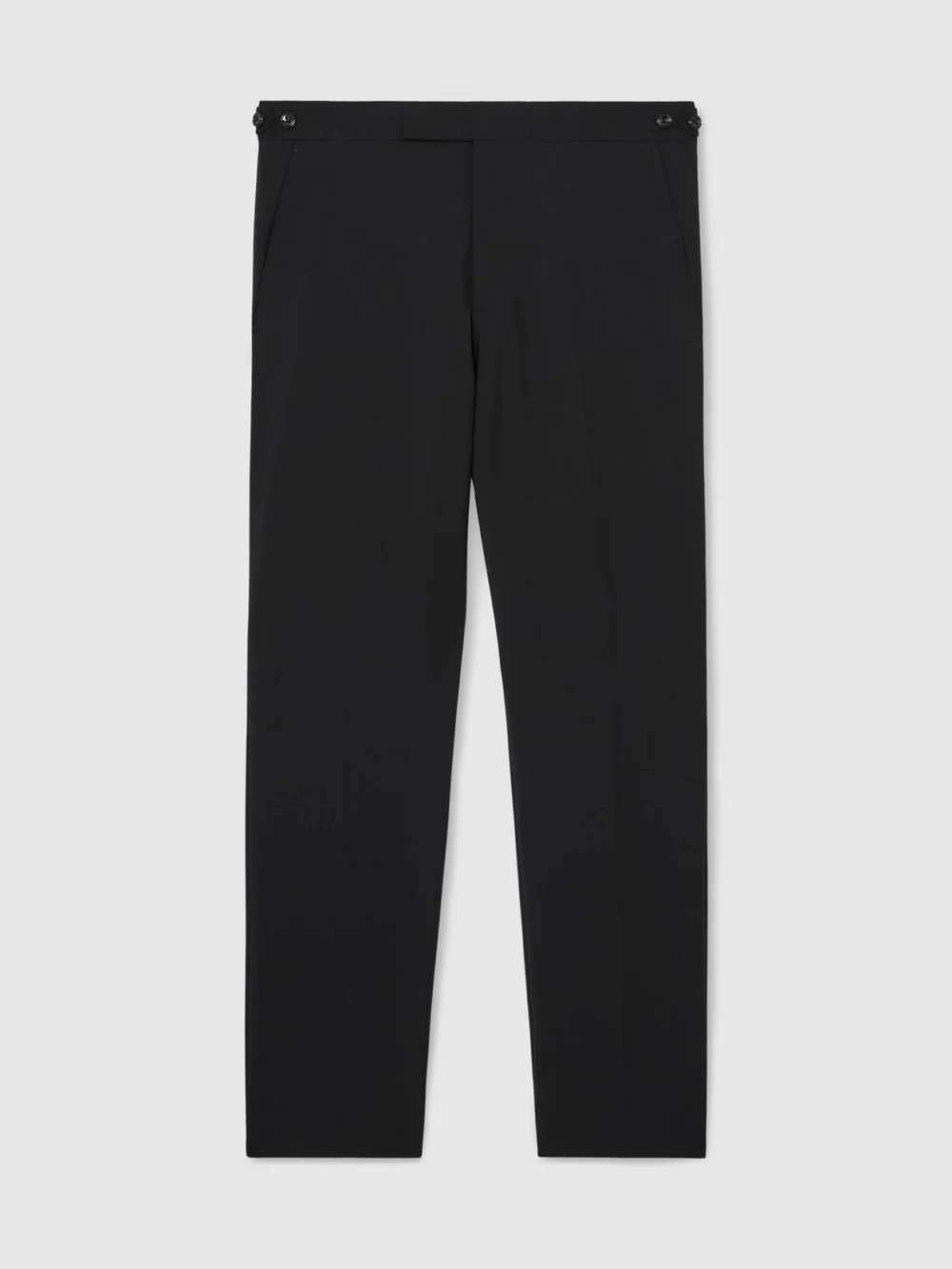 Reiss Black Tailored Fit Wool-blend Suit Trousers, view 6
