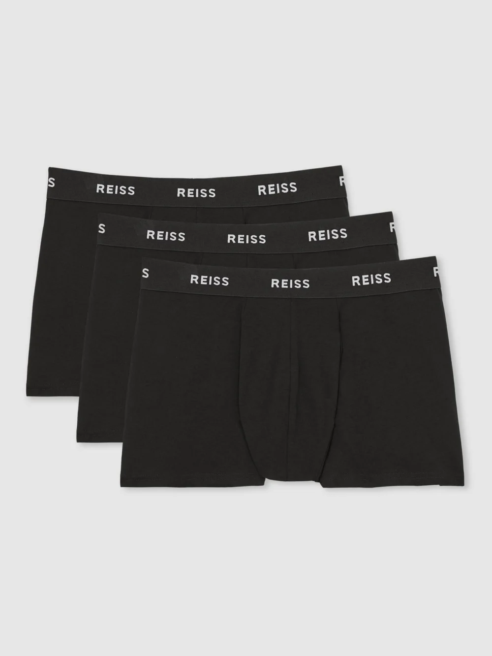 Reiss Black Three Pack of Cotton Blend Boxers, view 2