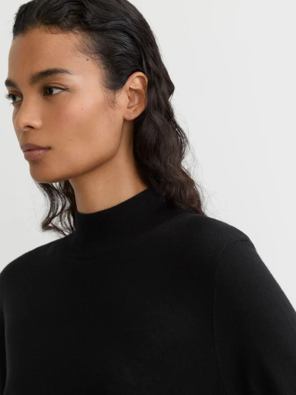 Reiss Black Ultra-soft Merino Wool High-neck Jumper