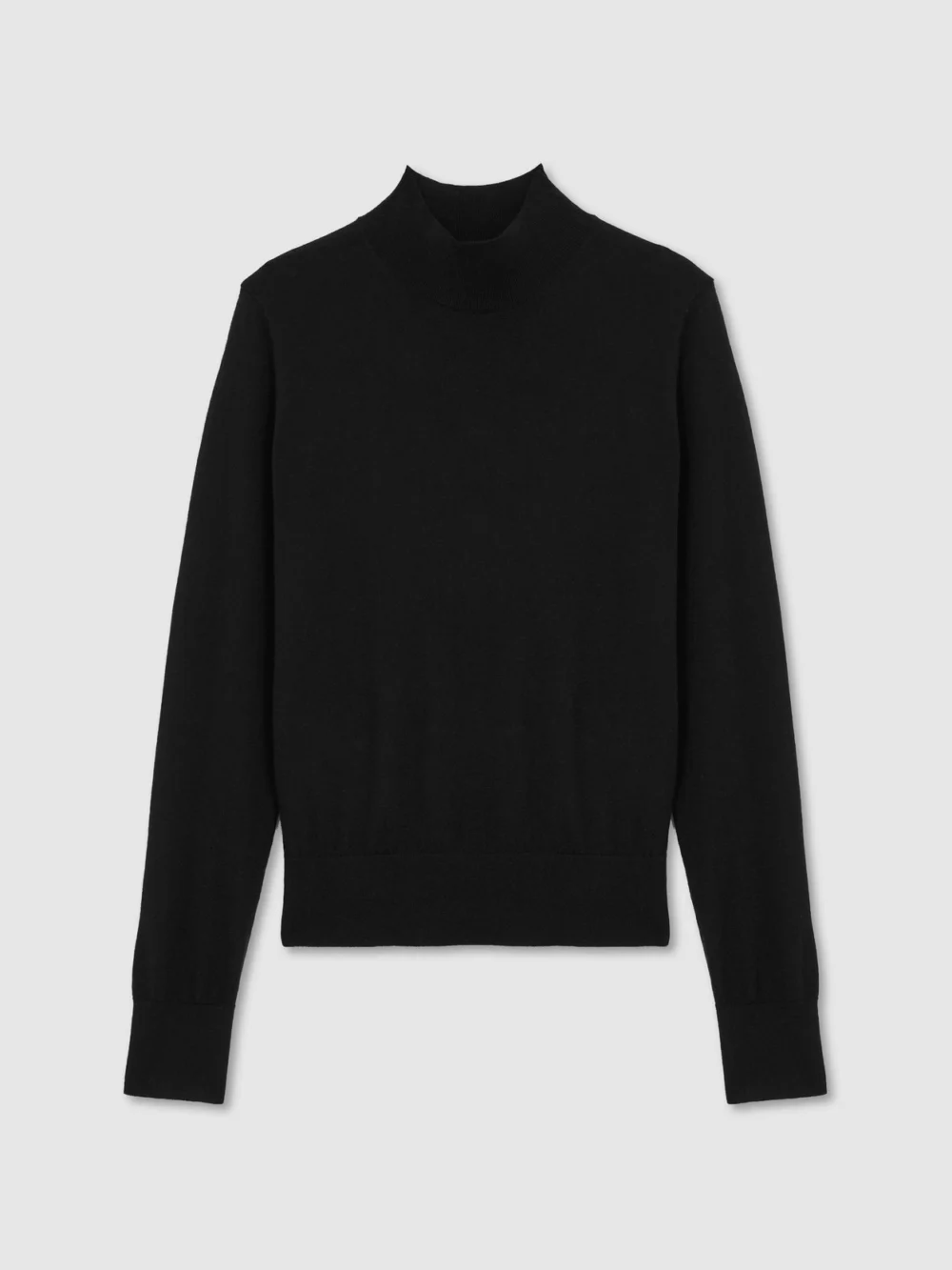 Reiss Black Ultra-soft Merino Wool High-neck Jumper, view 2