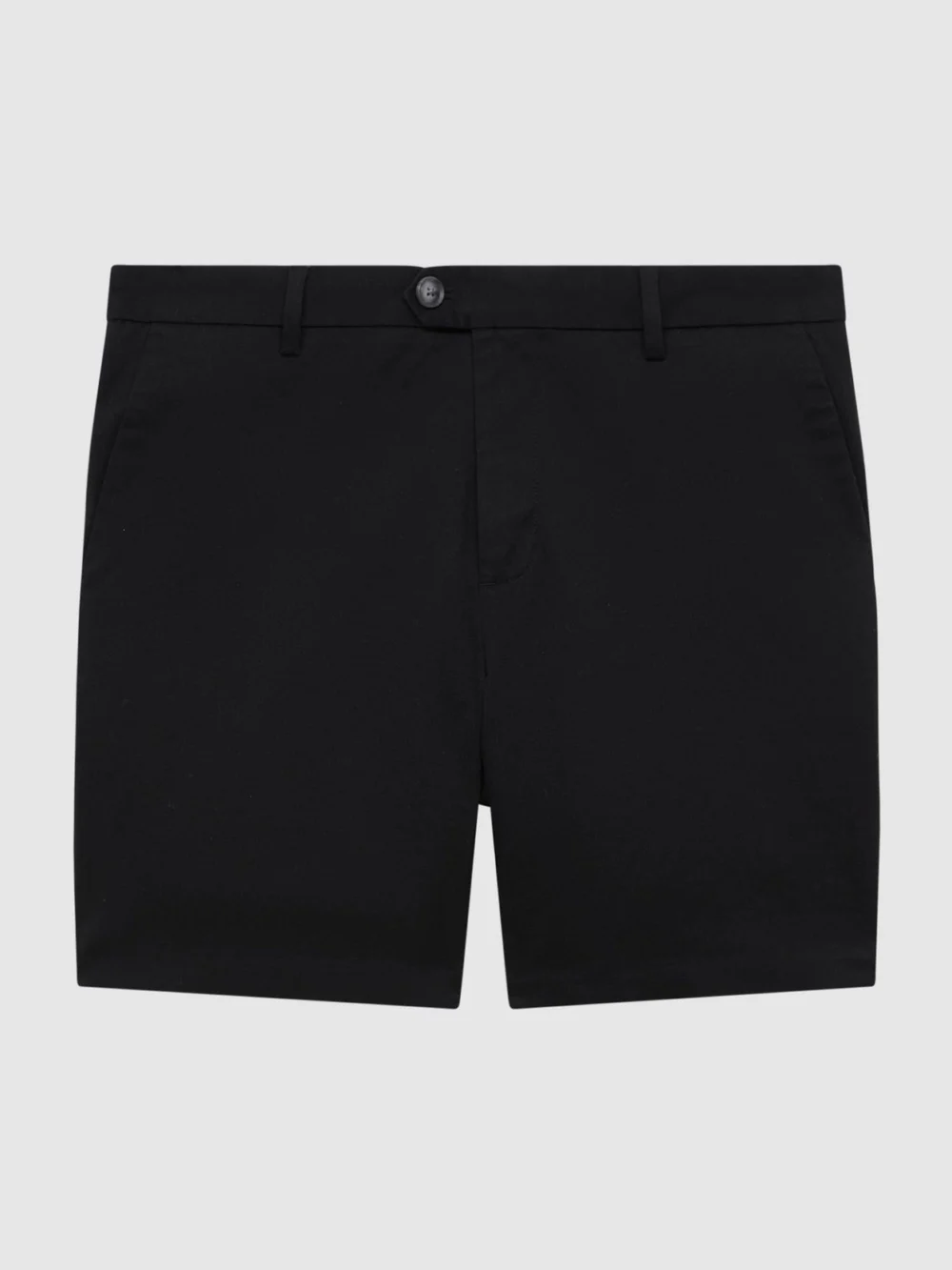 Reiss Black Wickethort Length Cotton Chinohorts Withtretch