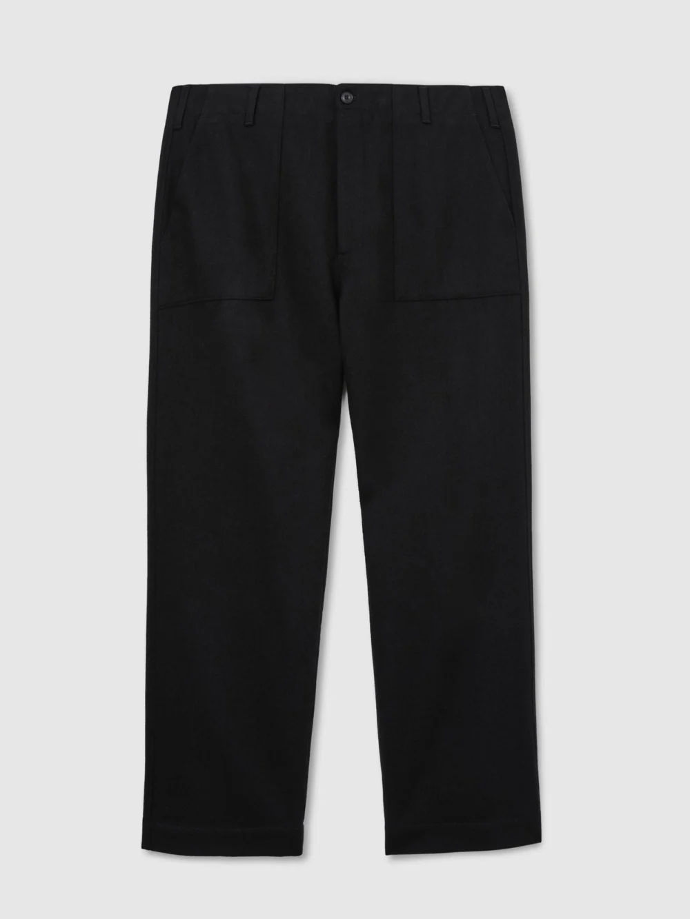 Reiss Black Wool-blend Relaxed-fit Trousers, view 2