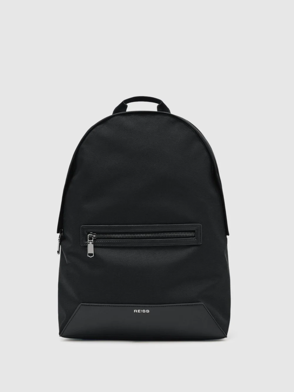 Reiss Black Woven Zipped Backpack,