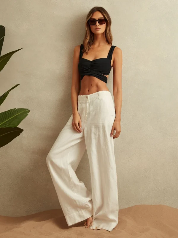 Reiss Black Wrap Design Bikini Top