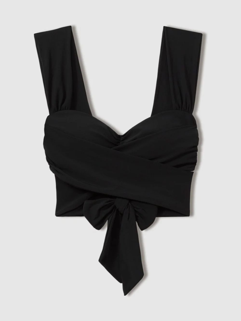 Reiss Black Wrap Design Bikini Top, view 2