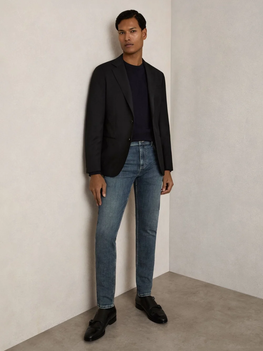 Reiss Bleaker Jeans Cotton Plain, view 4