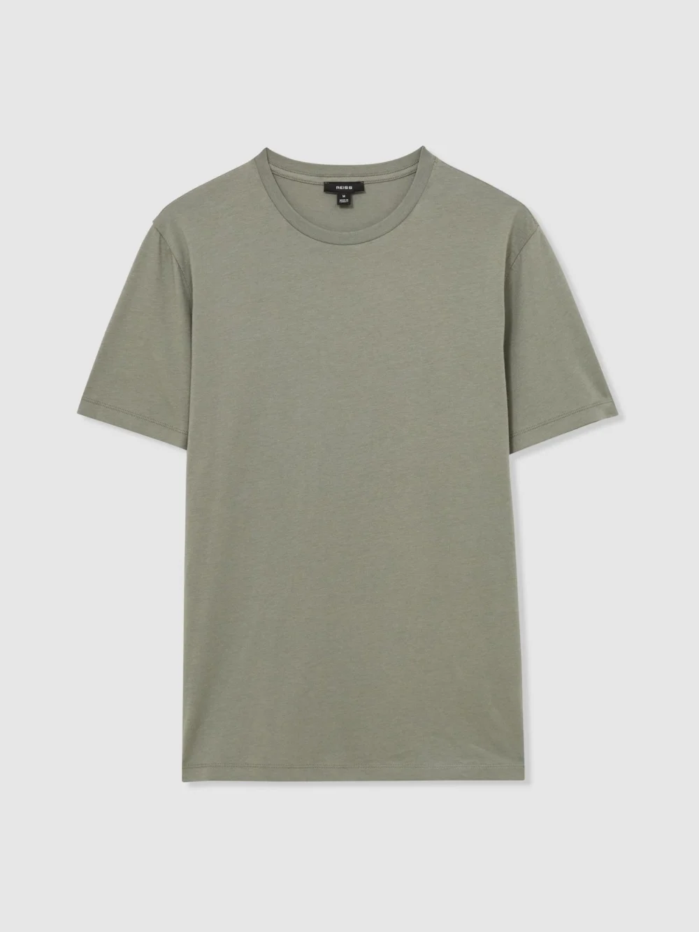 Reiss Bless Oxidised Green Marl Cotton-blend Tailored-fit T-shirt, view 6