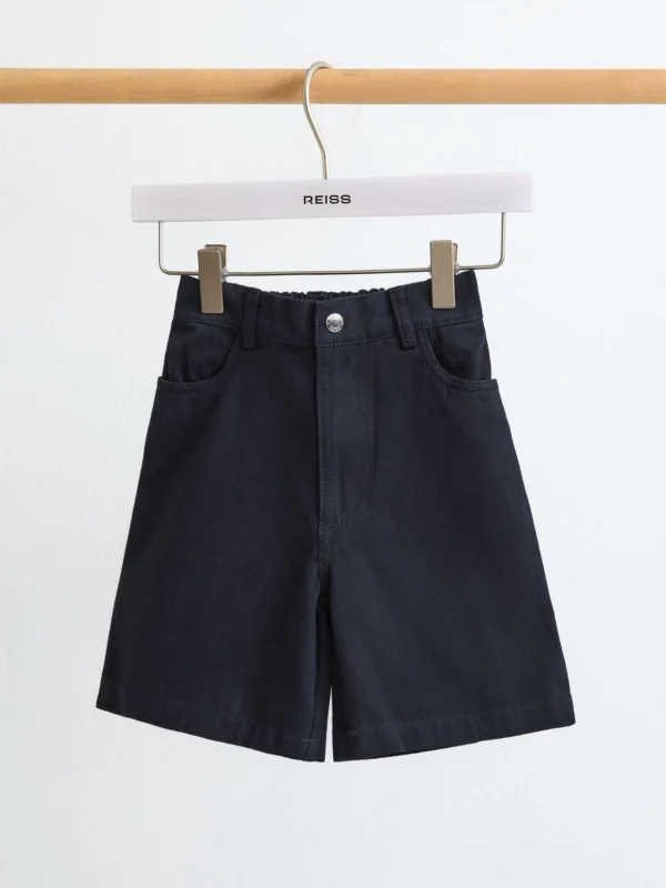 Reiss Blue 13-14 yrs Cotton Twill Bermuda Shorts,