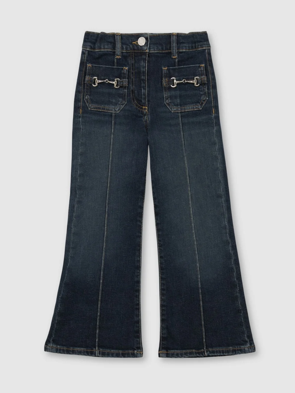 Reiss Blue 3-9 yrs Flared Horsebit-detail Jeans