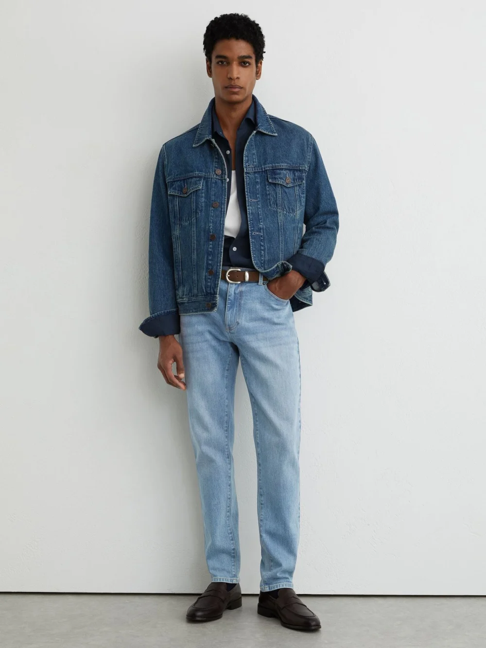 Reiss Blue Cotton Slim Fit Jeans