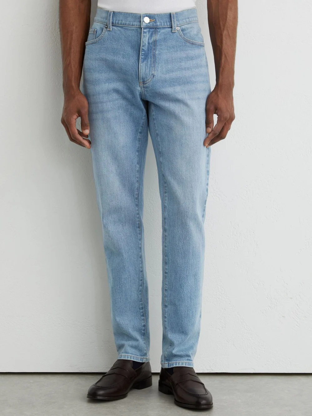 Reiss Blue Cotton Slim Fit Jeans, view 4