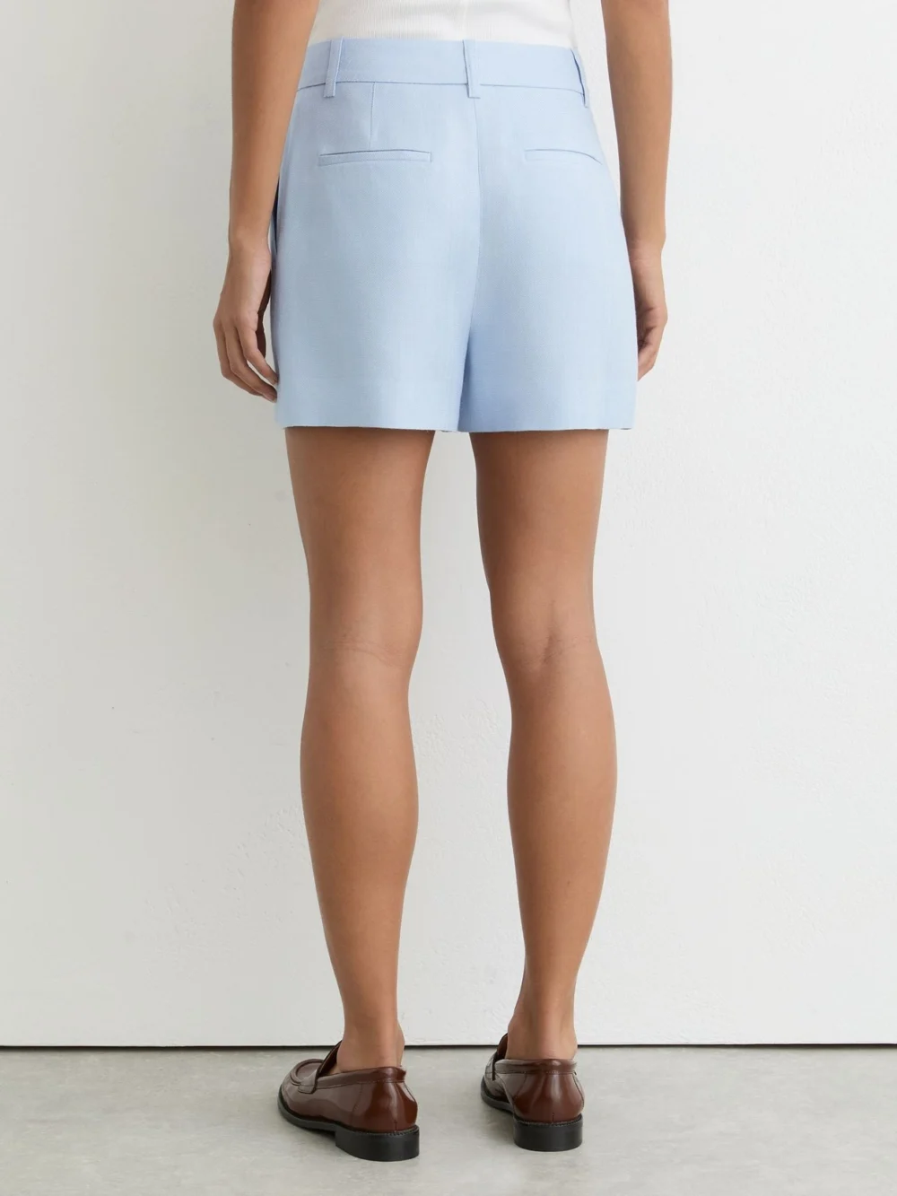 Reiss Blue Mid-rise Tailored Shorts, view 4