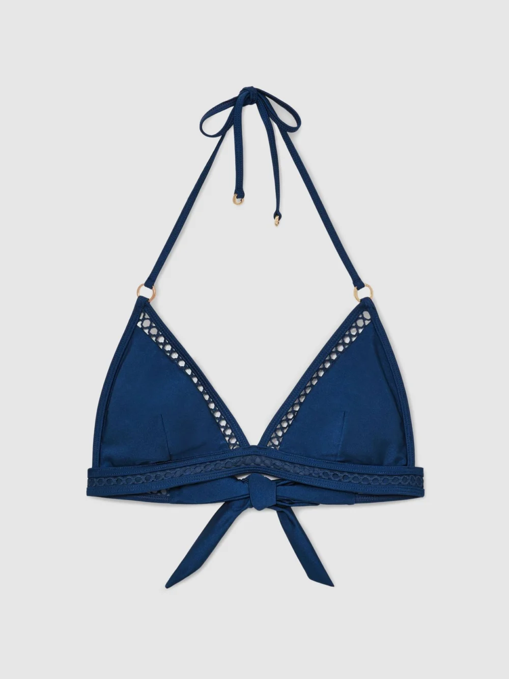 Reiss Blue Shimmer Triangle Bikini Top, view 2