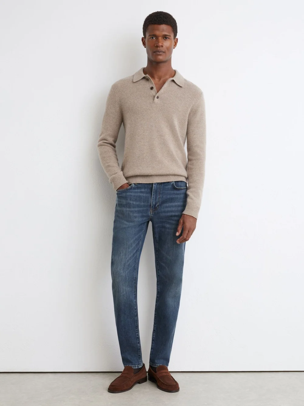 Reiss Blue Wash Comfort-stretch Slim-fit Jeans