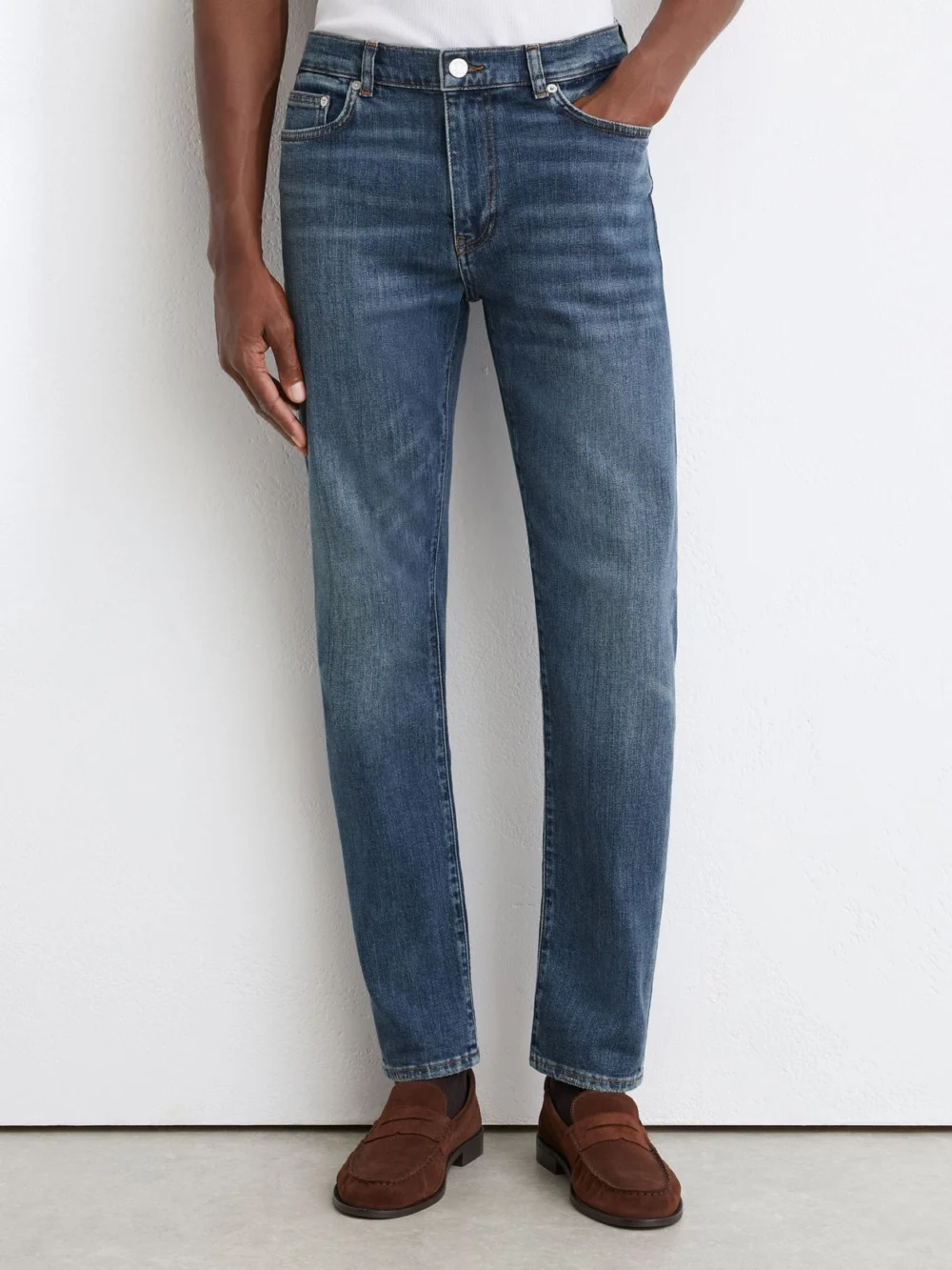 Reiss Blue Wash Comfort-stretch Slim-fit Jeans, view 3