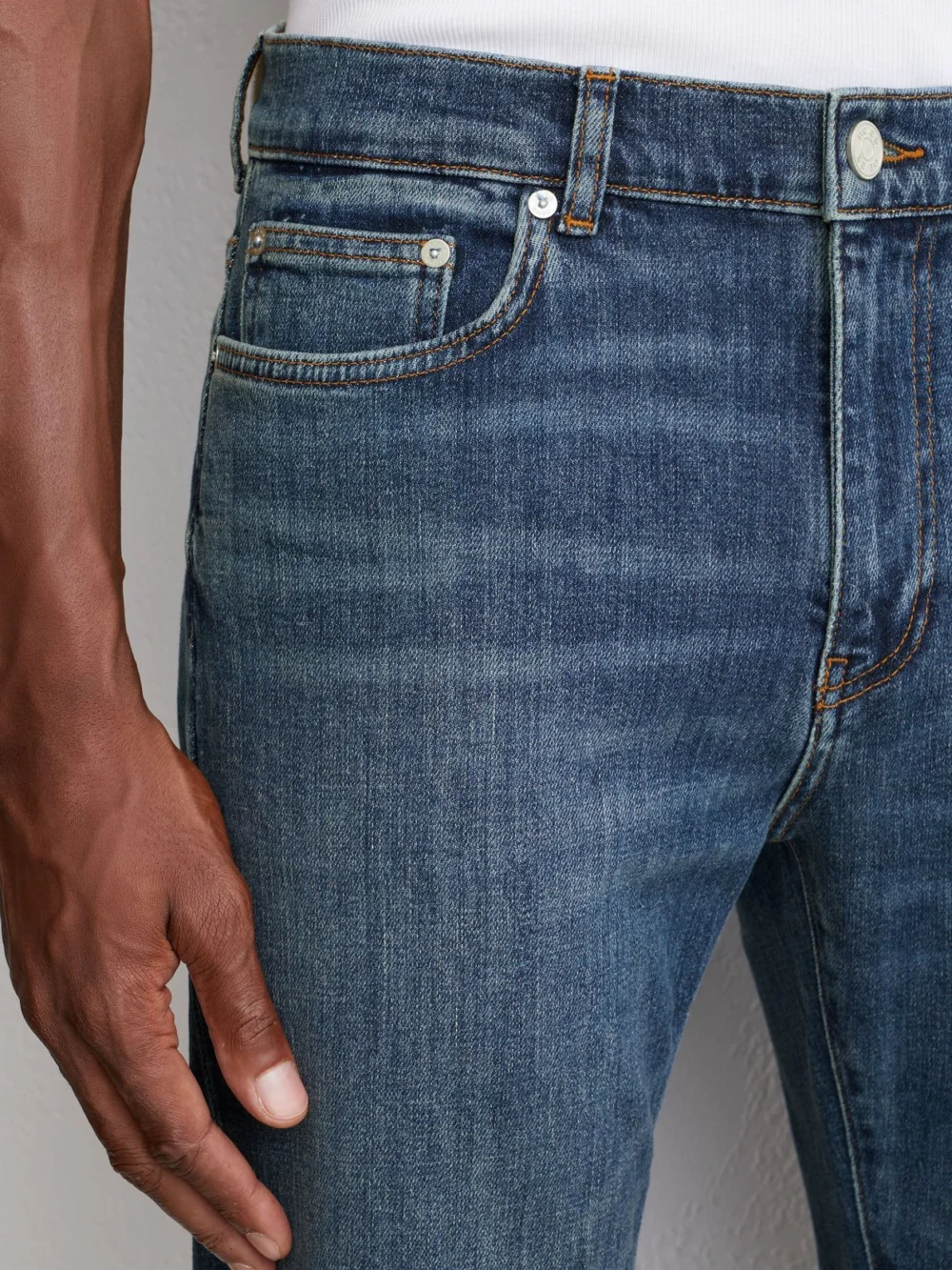 Reiss Blue Wash Comfort-stretch Slim-fit Jeans, view 4