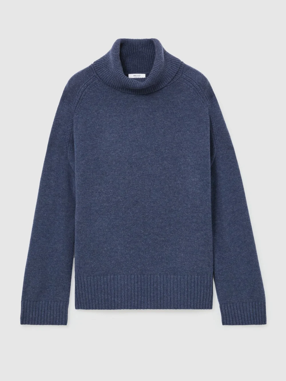 Reiss Blue Wool-cashmere Roll-neck Jumper, view 2