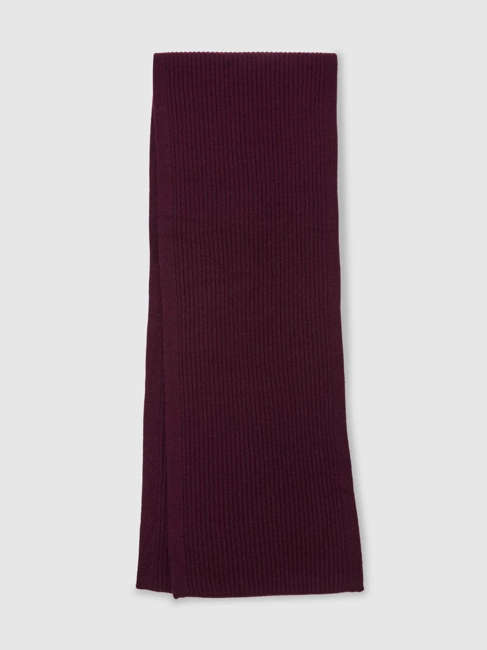 Reiss Bordeaux Merino Wool Rib-knit Scarf and Beanie Set,, view 3