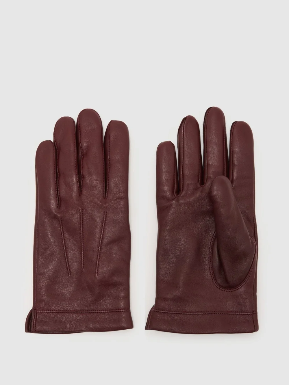 Reiss Bordeaux Nappa Leather Gloves