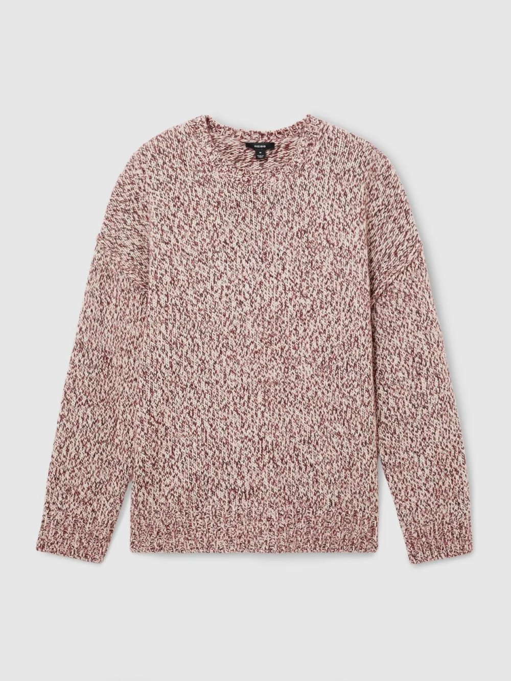 Reiss Bordeaux Wool-blend Speckled-knit Crew-neck Jumper, view 2