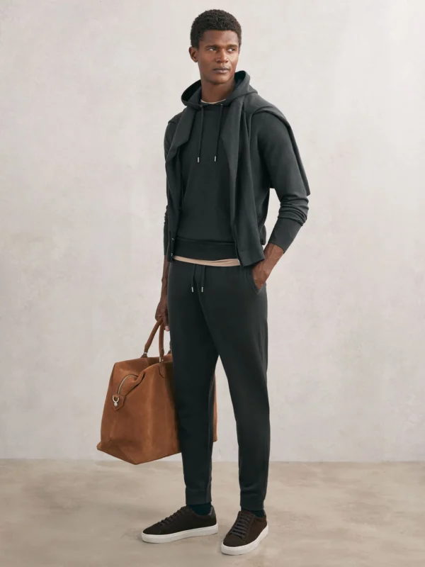 Reiss Bottle Green Wool-blend Cuffed Joggers