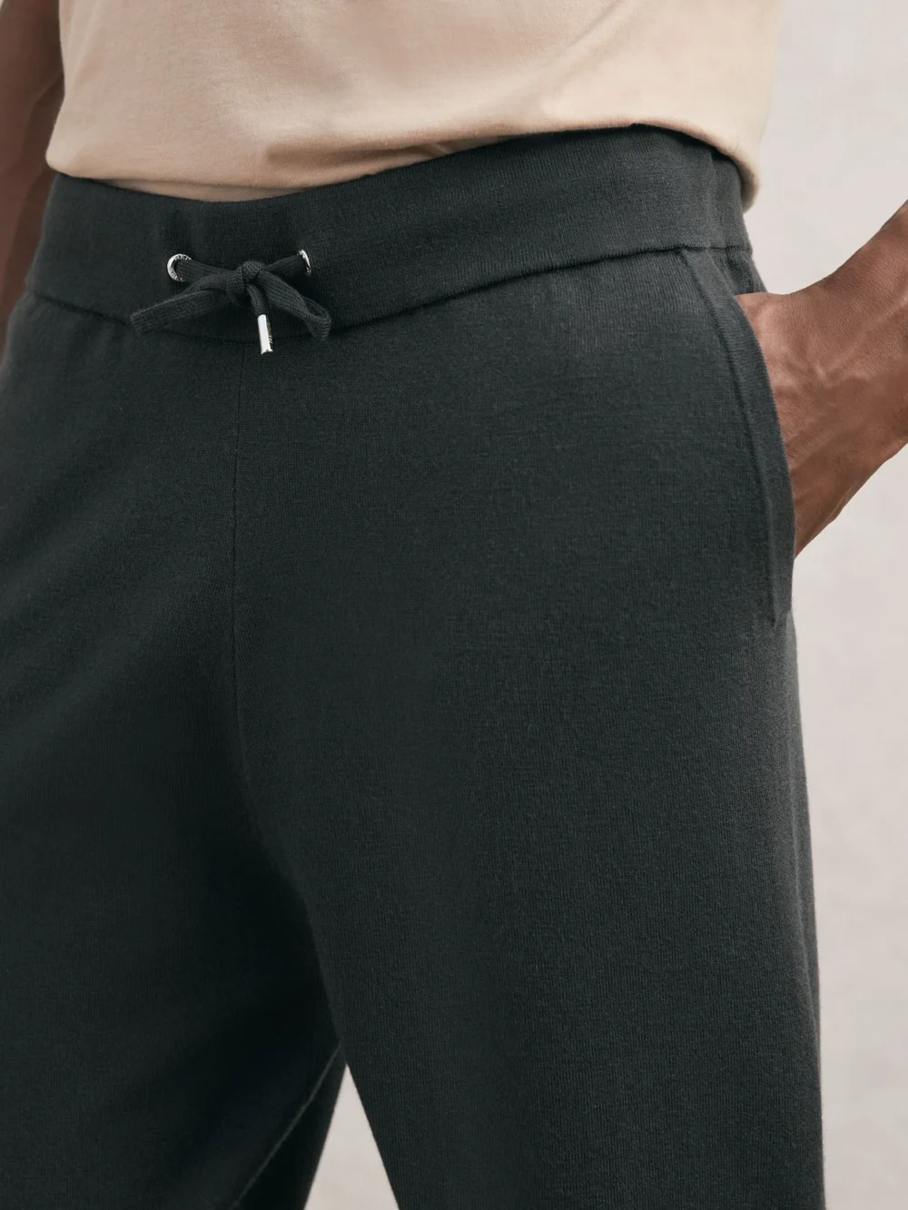 Reiss Bottle Green Wool-blend Cuffed Joggers, view 4