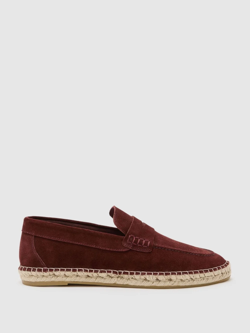 Reiss Brick Red Suede Penny Loafer Espadrilles, view 2