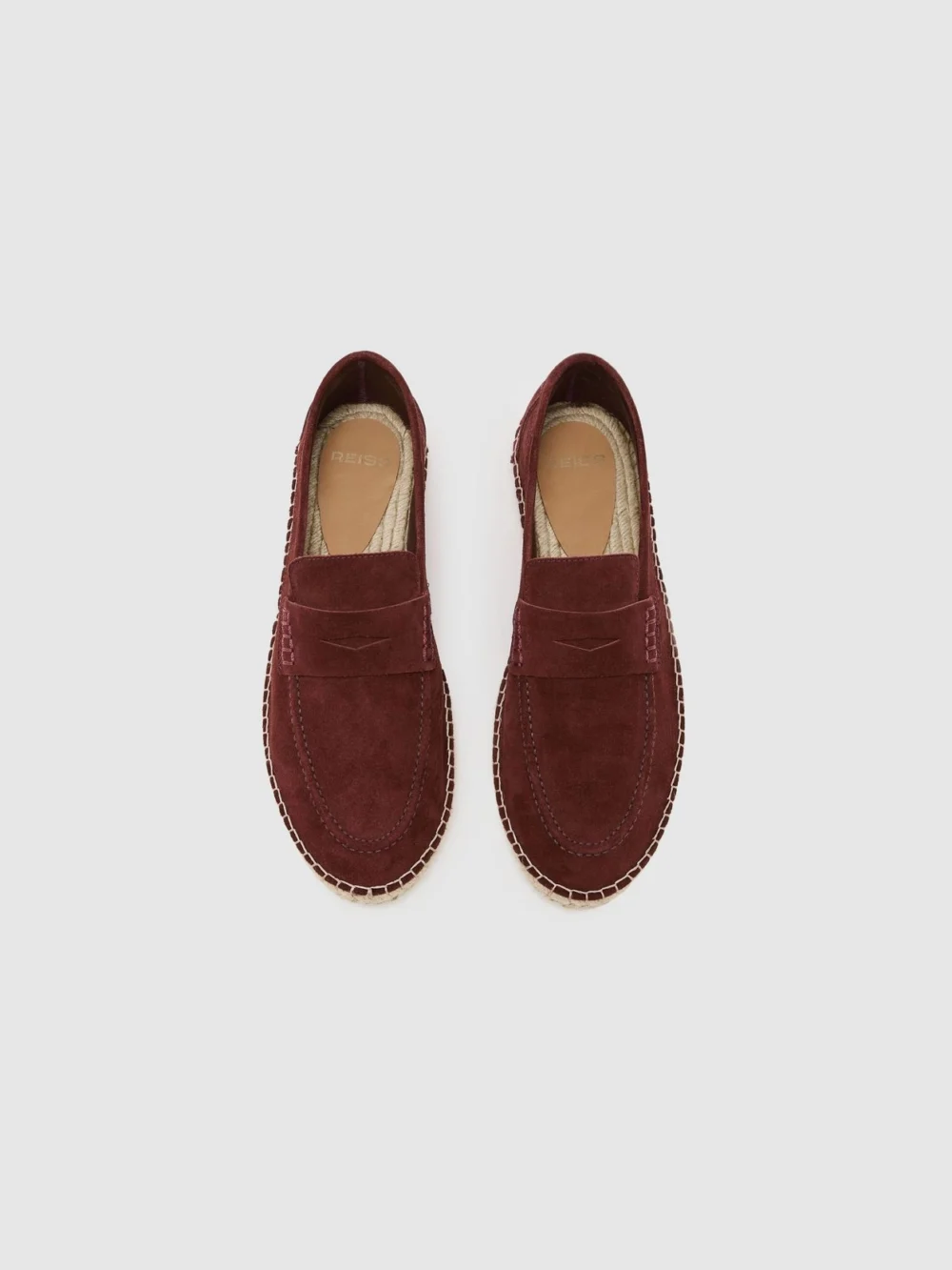 Reiss Brick Red Suede Penny Loafer Espadrilles, view 3