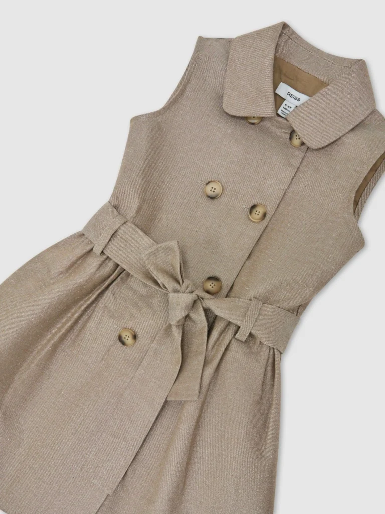 Reiss Bronze 13-14 yrs Cotton-blend Metallic-weave Shirt Dress,