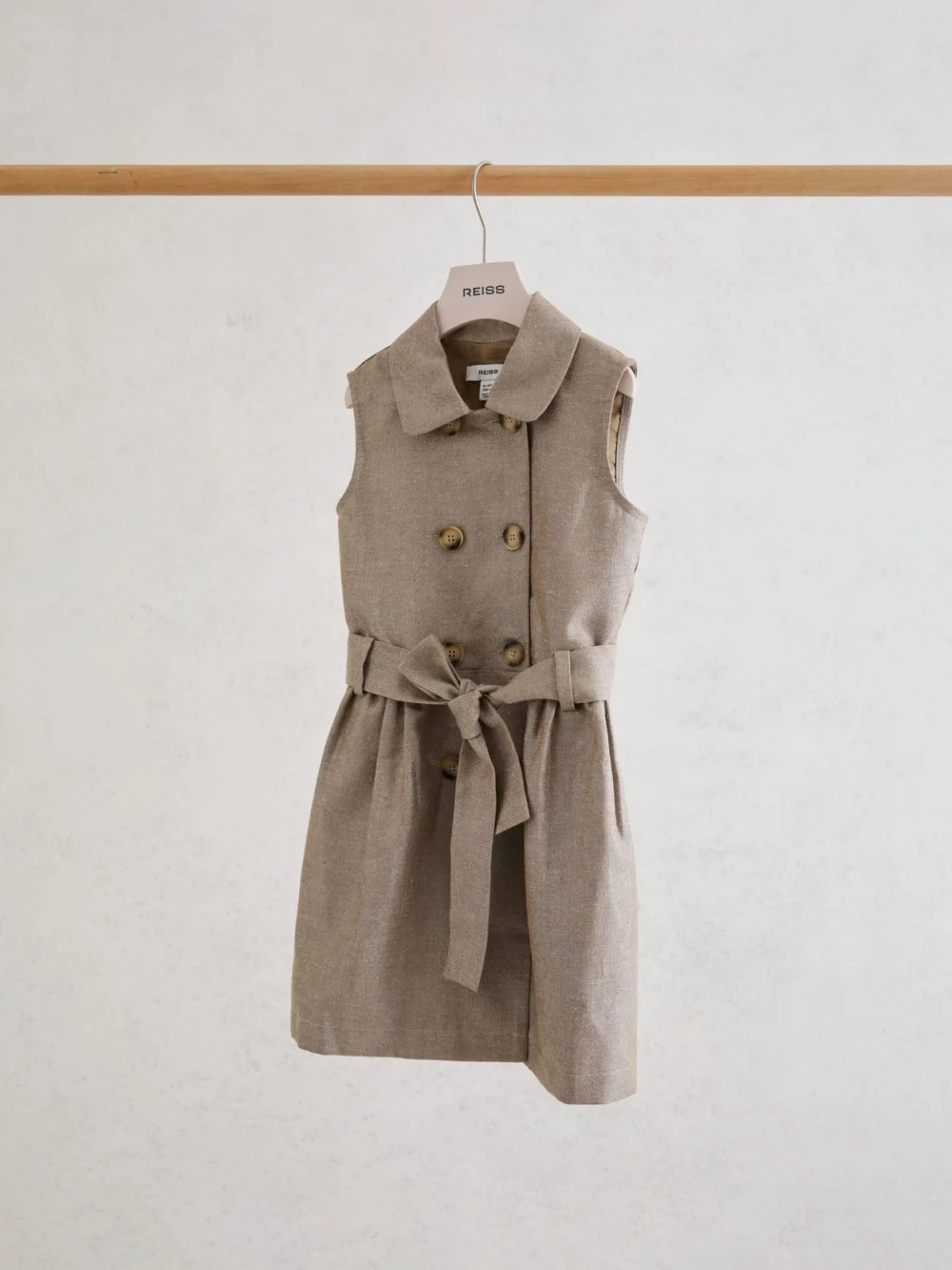 Reiss Bronze 13-14 yrs Cotton-blend Metallic-weave Shirt Dress,, view 2